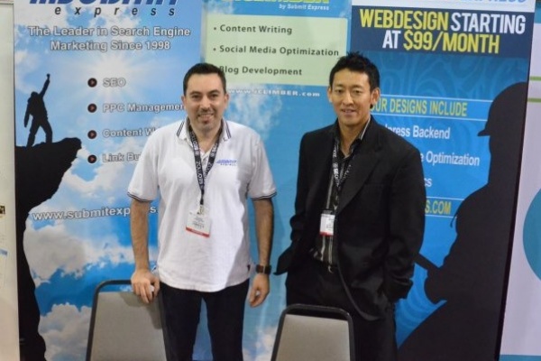 Pierre Zarokian and Staff Member at a Trade Show
