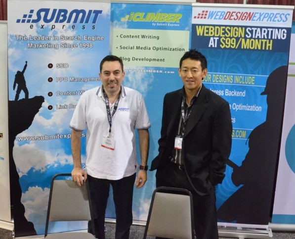 Pierre Zarokian and Staff Member at a Trade Show